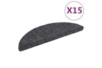 Vidaxl 132691 15pcs Self-adhesive Stair Mats Needle Punch 56x17x3cm Dark Grey