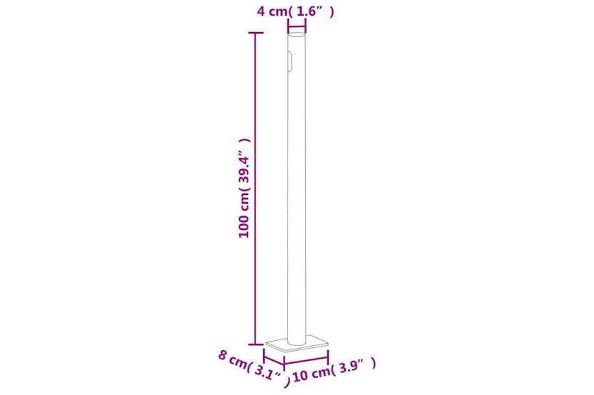 Vidaxl 318031 Retractable Side Awning Cream 160x1000 Cm