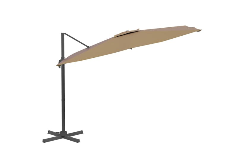 Vidaxl 319930 Led Cantilever Umbrella Taupe 400x300 Cm