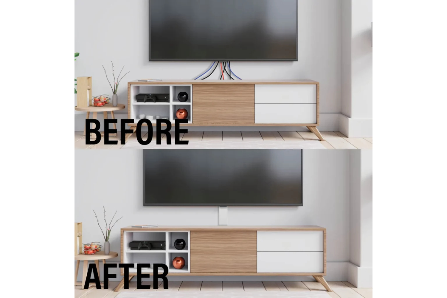 Sanus On-Wall Cable Concealer Kit for Mounted TVs | 5 Cables