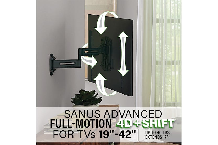 SANUS Advanced Full-Motion 4D Shift for 19" - 43"|  TV Wall Mount | VSF917-B2