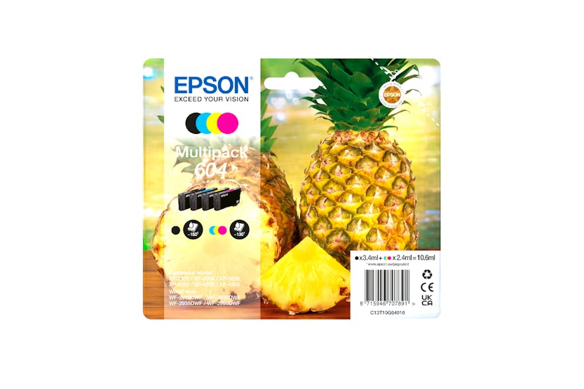 Epson 604 Pineapple Individual Genuine Ink | 4 Colours | Multipack