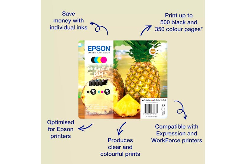 Epson 604 Pineapple Individual Genuine Ink | Cyan