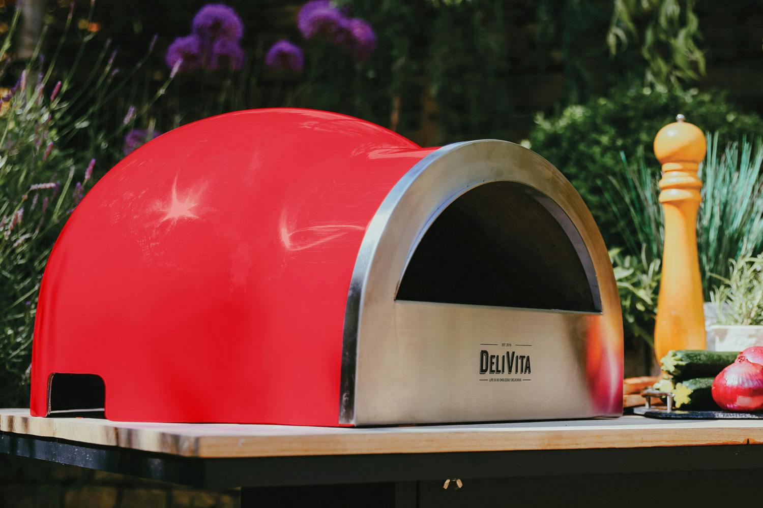 DeliVita Wood Fired Oven | Chilli Red