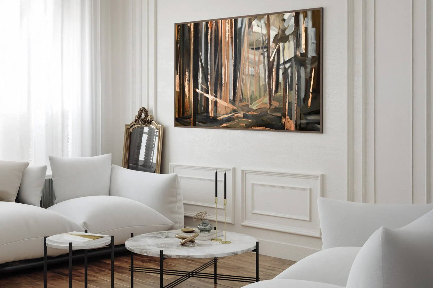 Lune | Copper Framed Canvas Painting | Multicolour | 102 x 152.5 cm