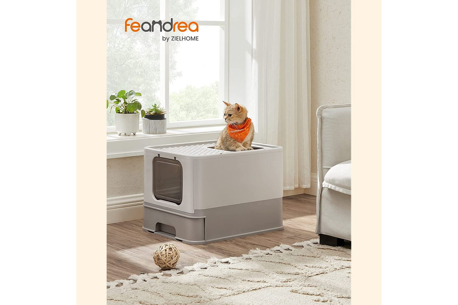 Feandrea Ppt001g01 - Foldable Pull-out Cat Litter Box