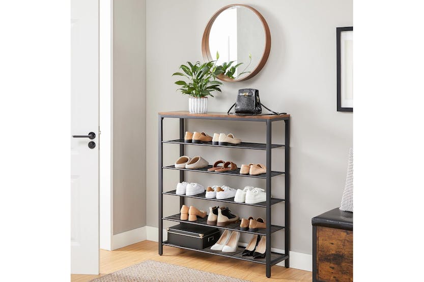 Songmics Vasagle Industrial Shoe Rack | Vintage Brown/Black