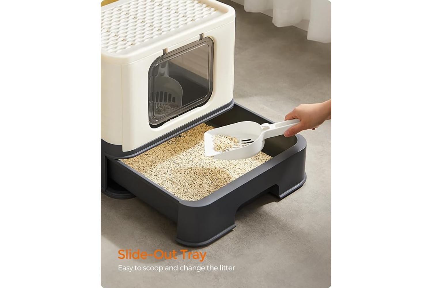 Feandrea Ppt001w01 - Foldable Pull-out Cat Litter Box