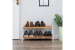 Songmics Shoe Rack with 2 Levels | White & Natural