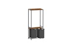 Songmics Vasagle Laundry Basket with Coat Rack 2 Compartments | Vintage Brown/Classic Black