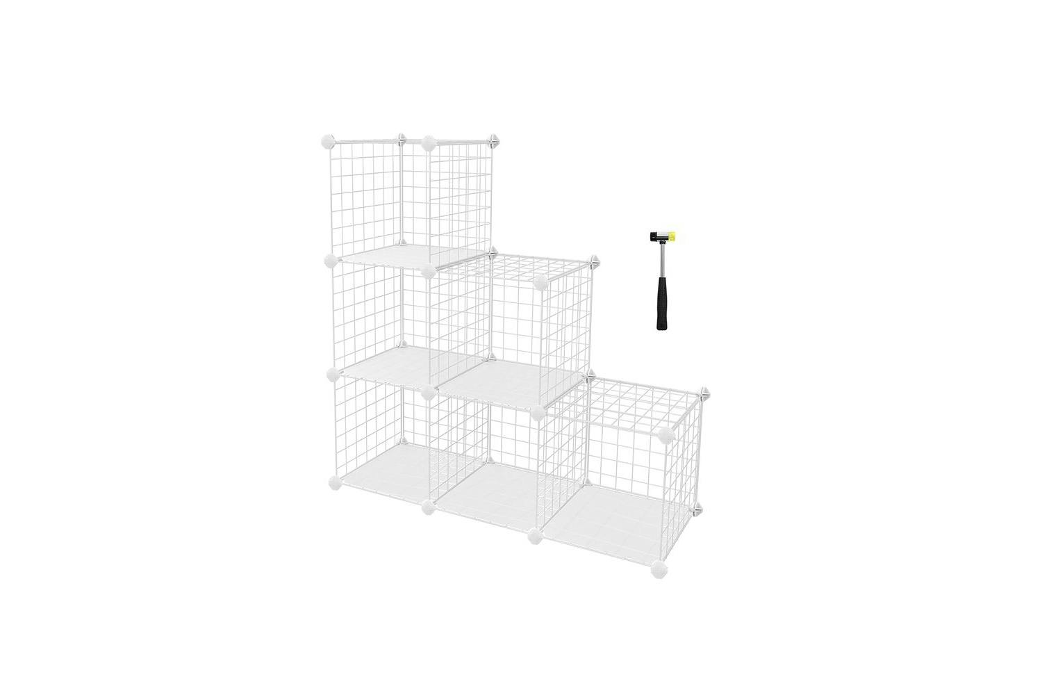 Songmics Plug-in Shelf 6 Grid Cubes | White