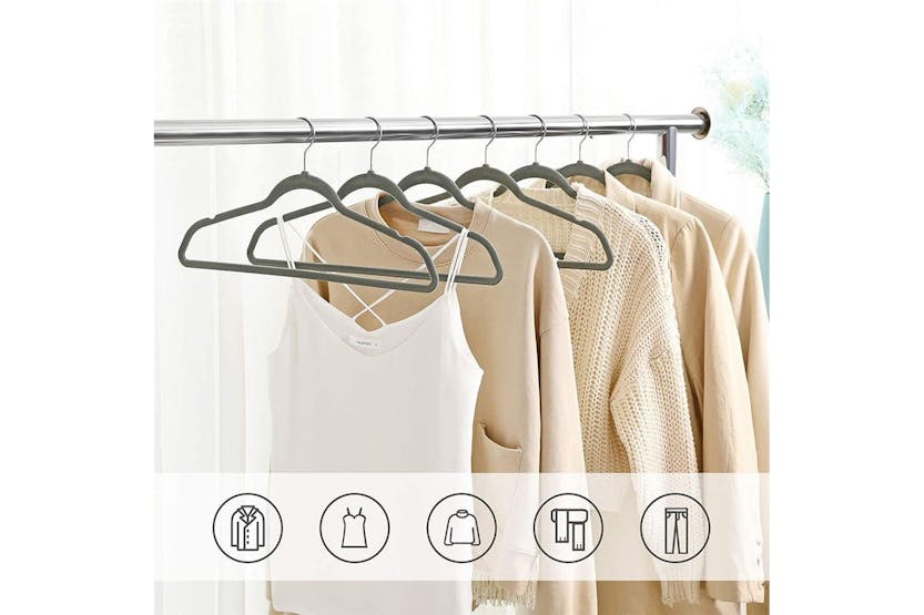 Songmics Velvet Clothes Hangers | Grey | Set of 30