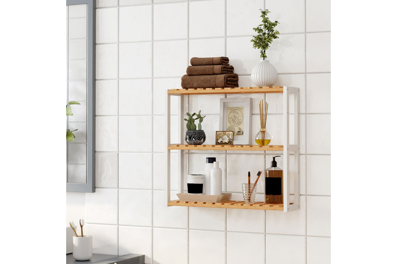 Songmics Bcb13wn - Bamboo Shelf