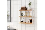 Songmics Bathroom Shelf with Adjustable Shelf Levels | Natural/White