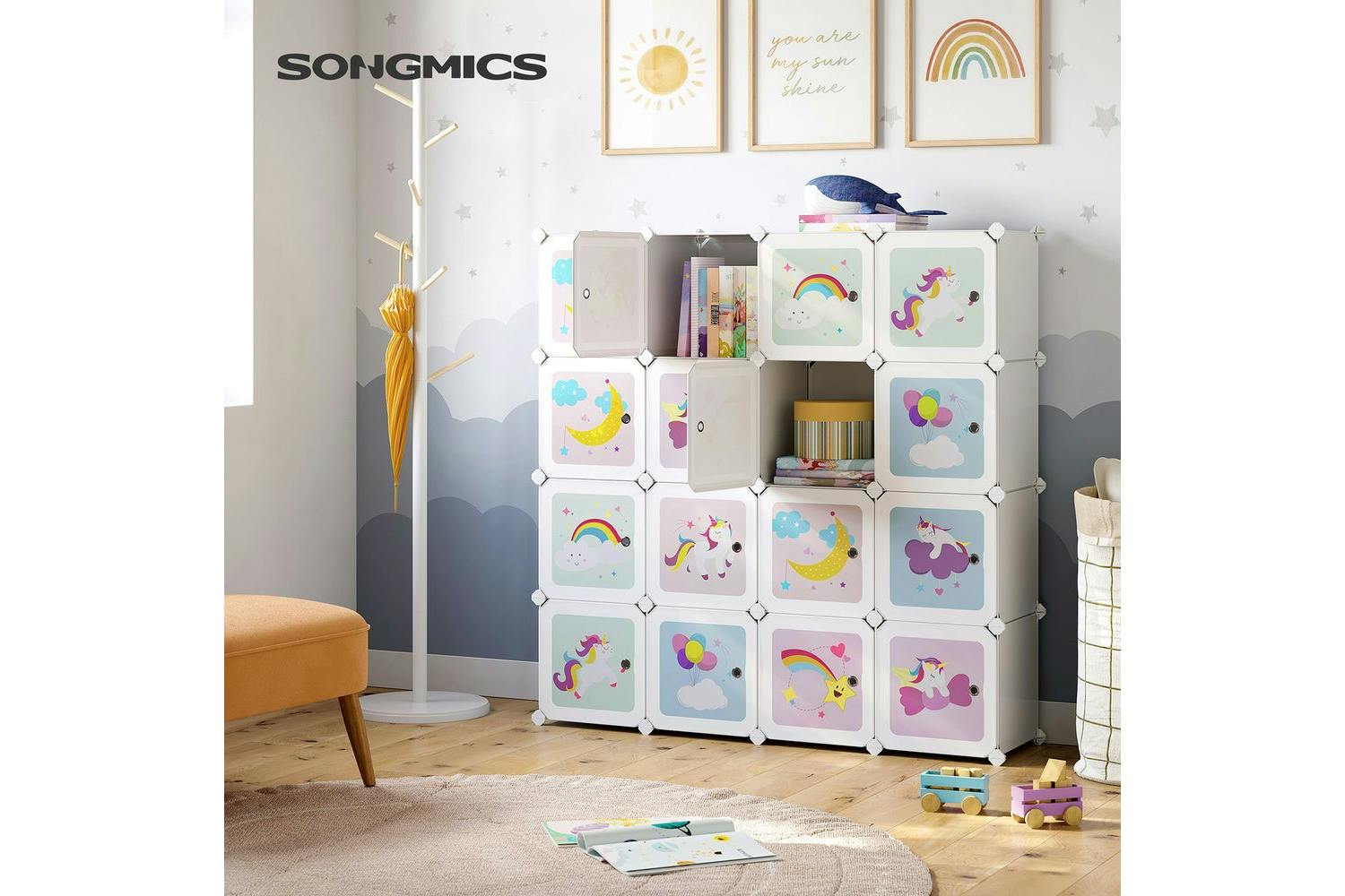 Songmics Bedside Table with 2 Drawers | White