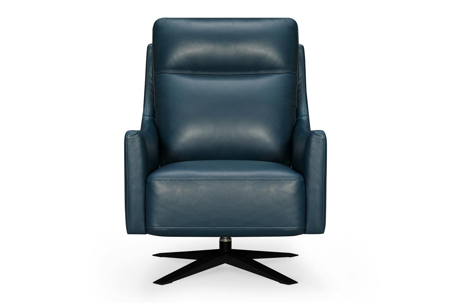 Alfredo Accent Armchair | Swivel | Leather | Blue