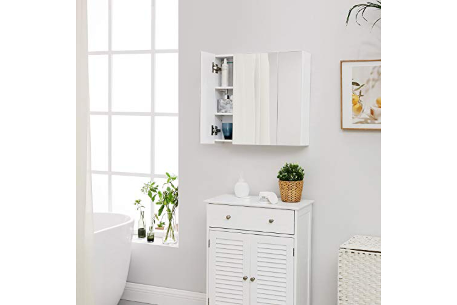 Vasagle Bbk22wtv1 - Mirror Cabinet