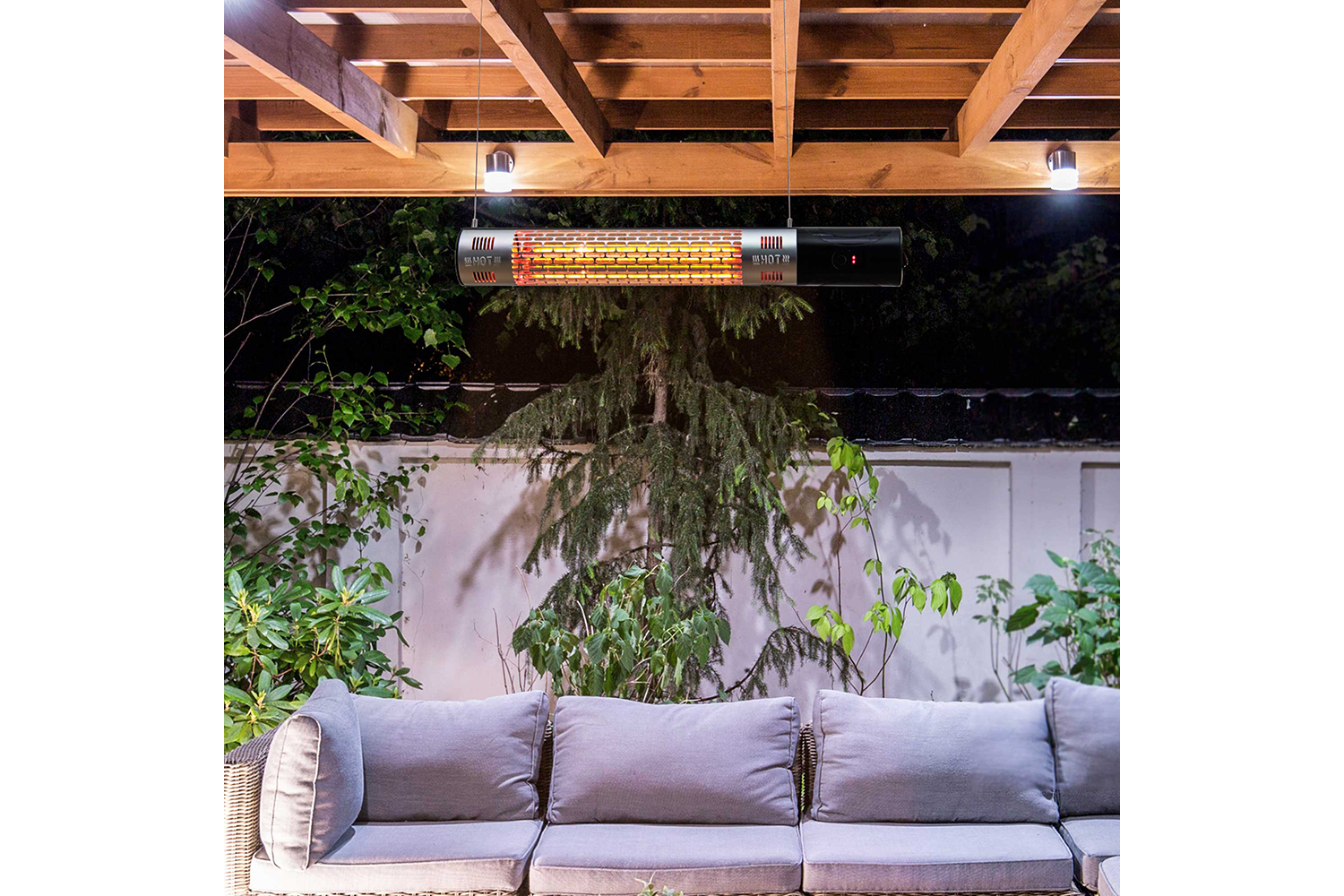 Outsunny Outdoor Wall Mount Electric Halogen Heater | Black