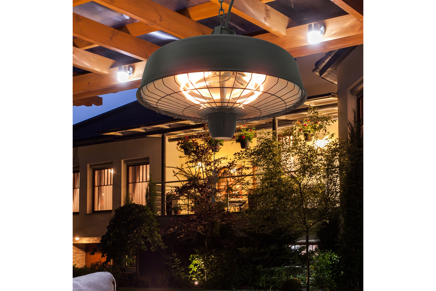 Outsunny 2500W Adjustable Infrared Halogen Light Heater | Black