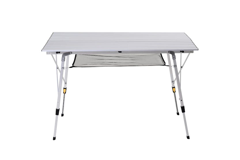 Outsunny Portable Outdoor BBQ Picnic Table with Mesh Tier | Silver