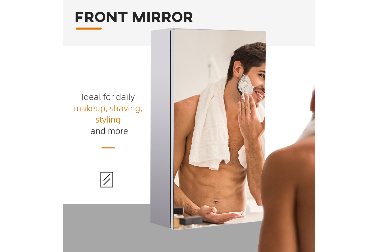 Homcom Stainless Steel Mirror Storage Cabinet | Silver