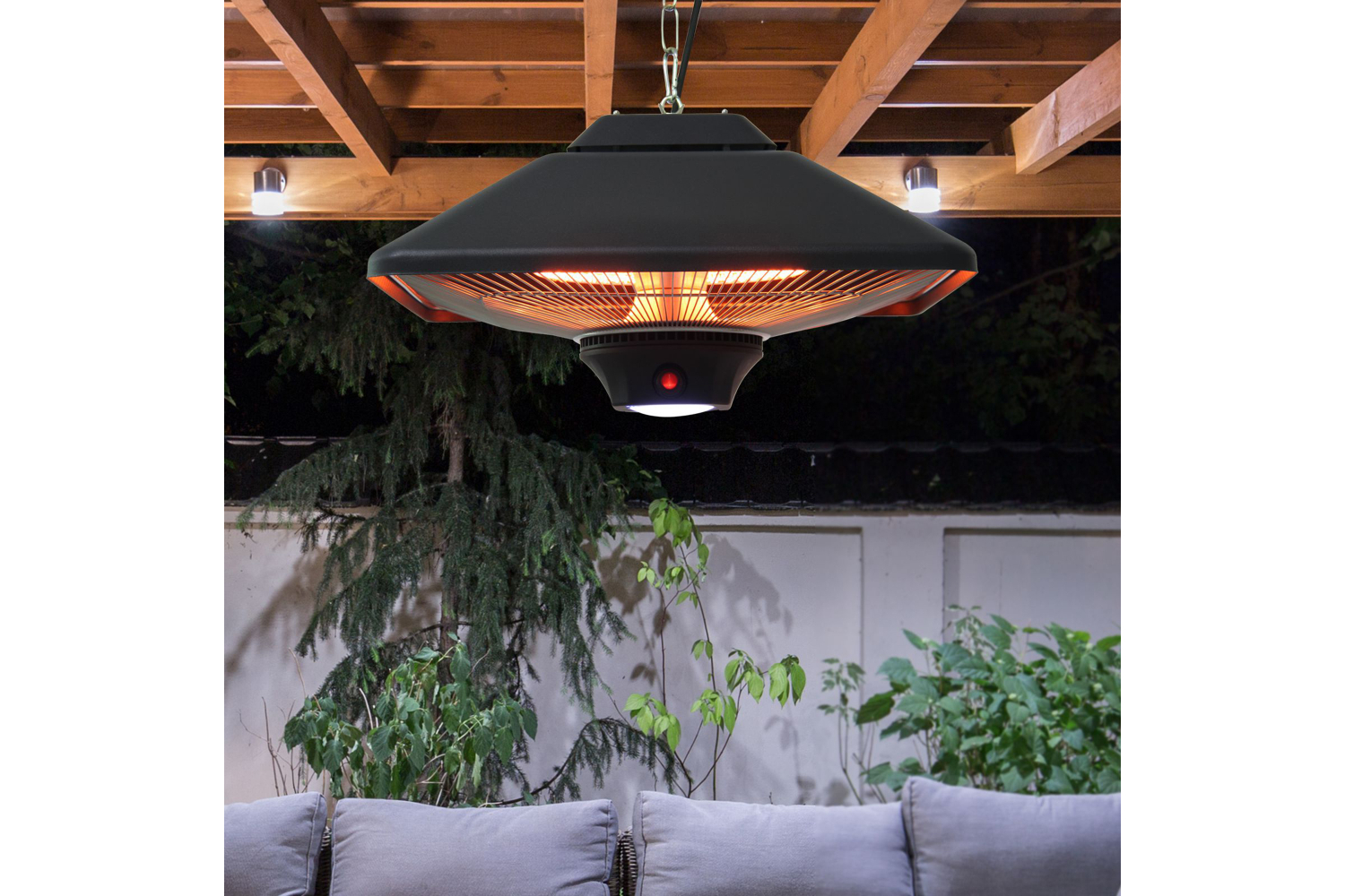 Outsunny 2000W Hanging Halogen Heater | Black