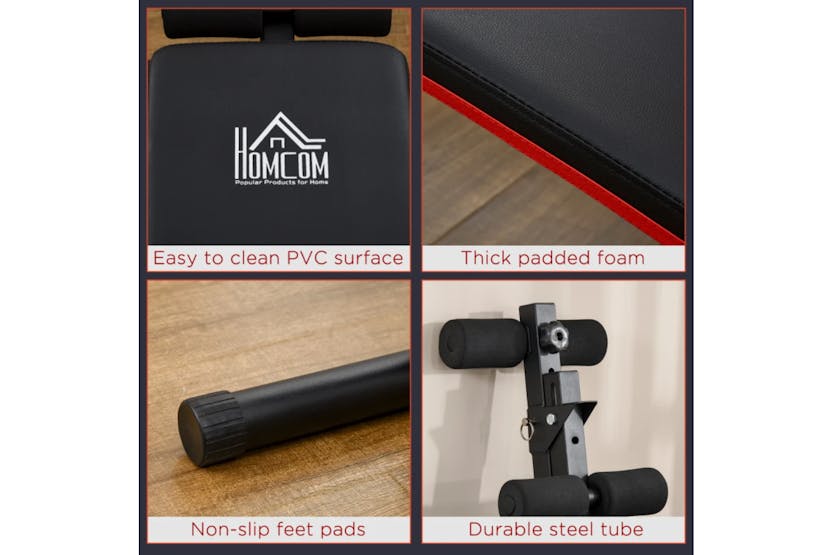 Homcom Foldable Sit Up Bench | Red/Black
