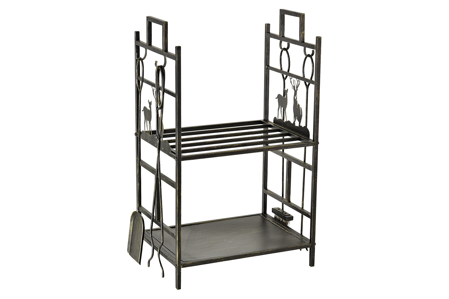 Outsunny Heavy Duty 2-tier Firewood Rack | Gold