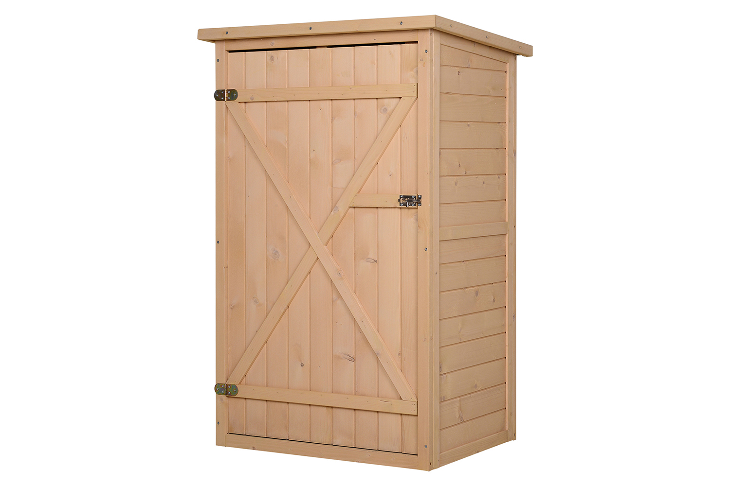 Outsunny Fir Wood Garden Storage Shed with Shelves | Natural