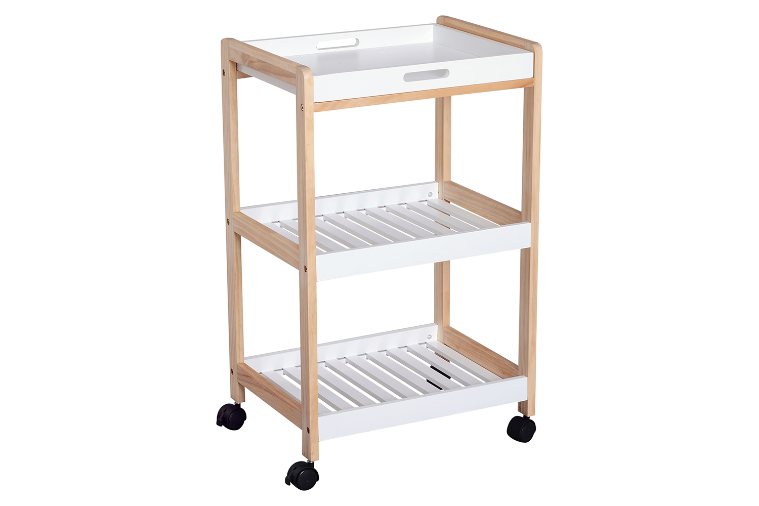 Homcom Mobile Kitchen Trolley Cart | White/Natural