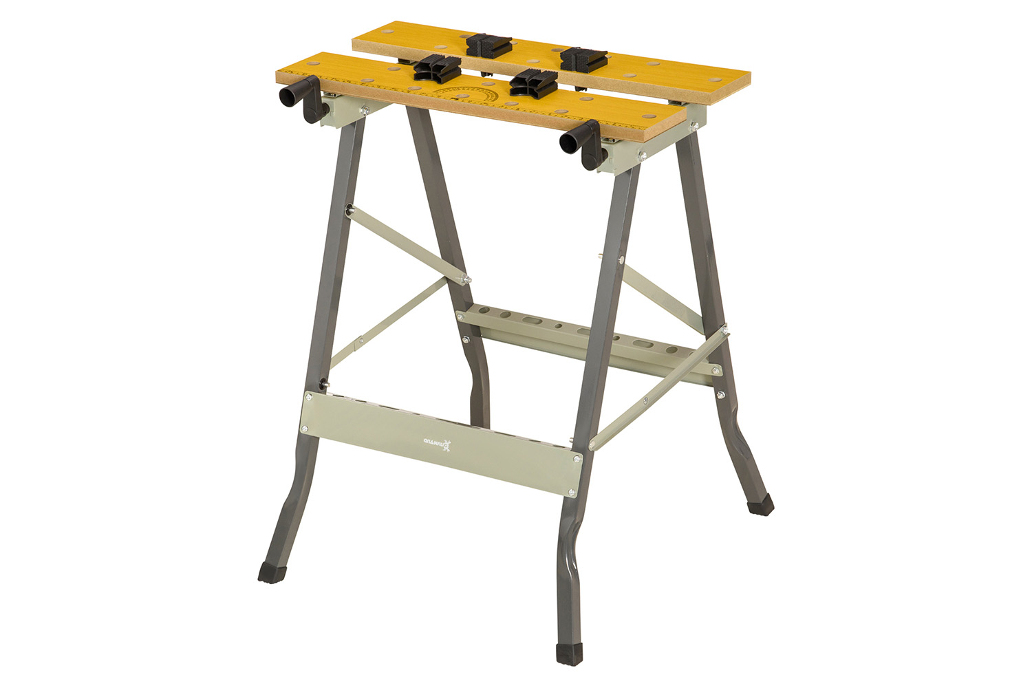 Durhand Saw Horse Folding Clamp Table with Adjustable Clamping Pegs | Grey