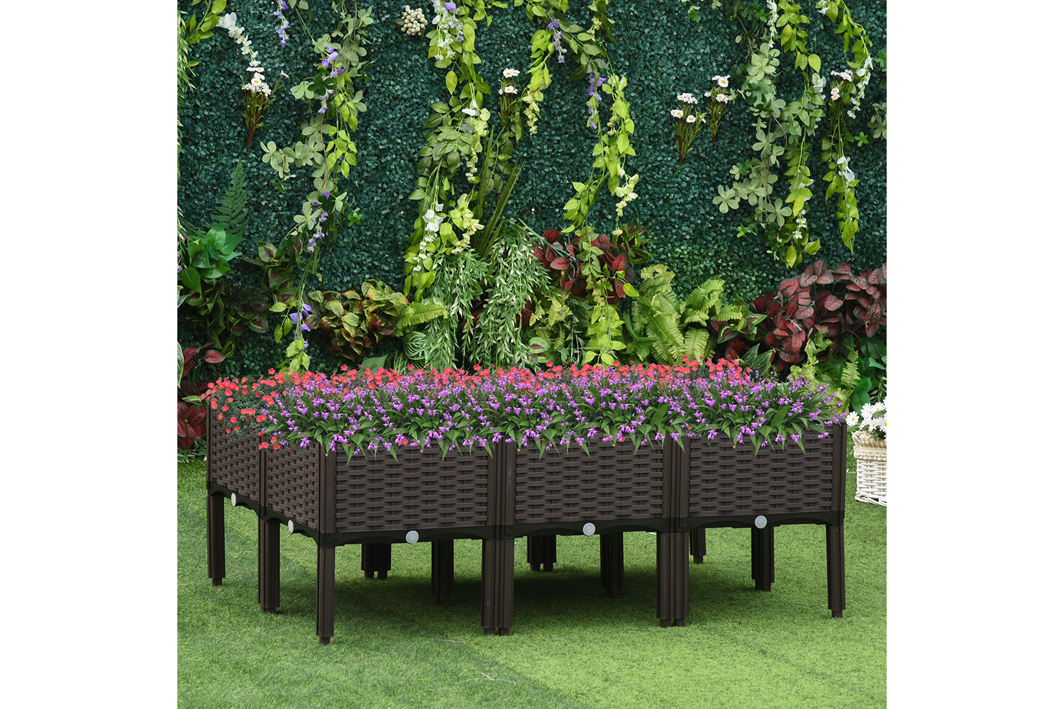 Outsunny Garden Raised Bed | Brown | 6 Pieces