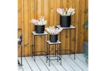 Outsunny Metal Plant Stand | 3 Piece | Black/White