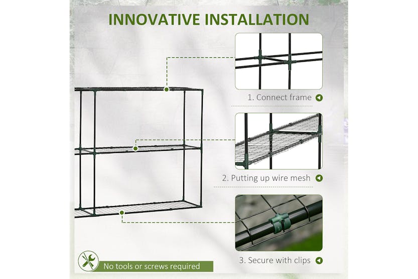 Outsunny 3 Tier Metal Plant Stand | Green