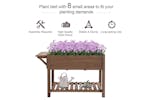 Outsunny Wooden Raised Garden Plant Stand with Shelf | Brown
