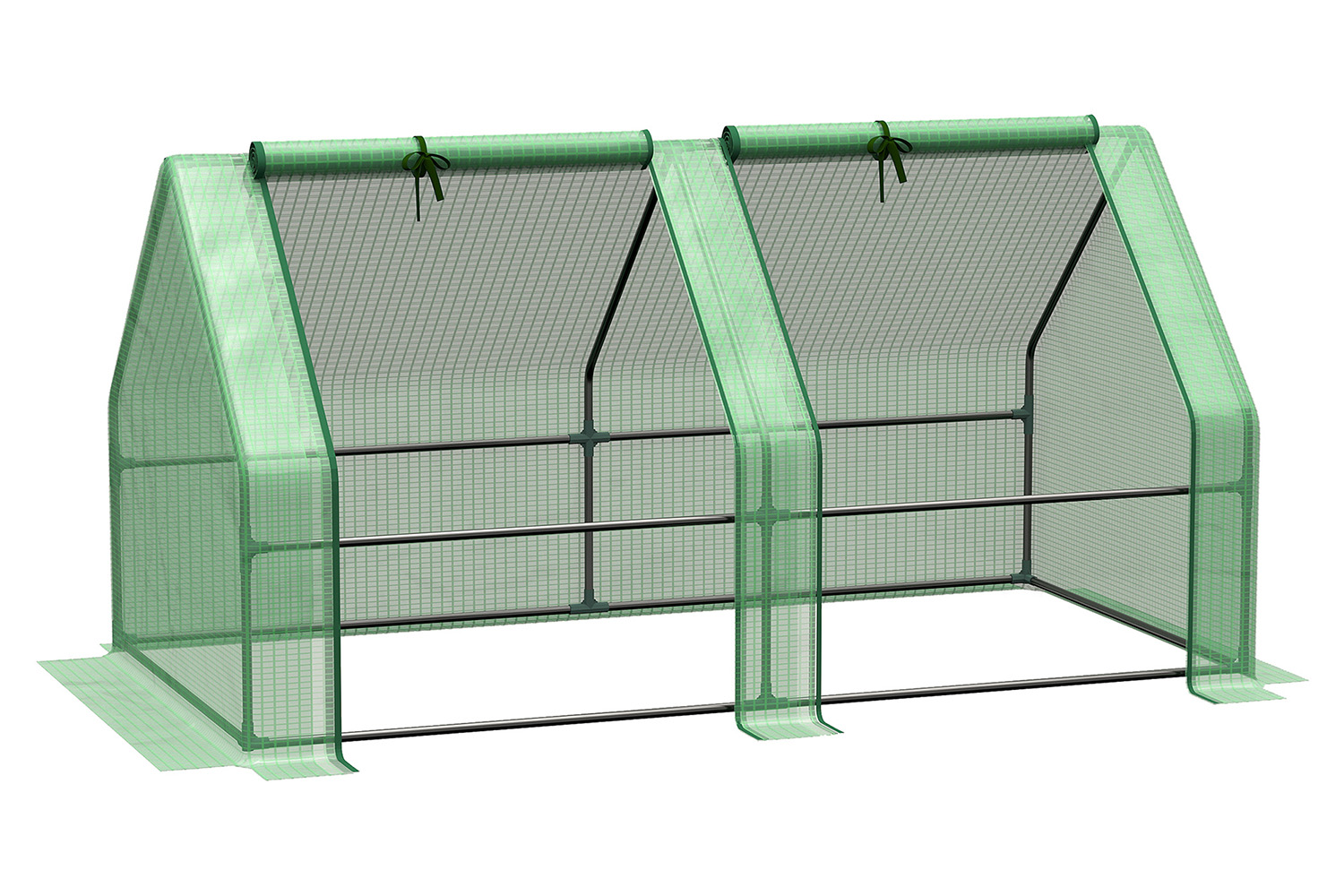 Outsunny Mini Small Greenhouse with Steel Frame | Green