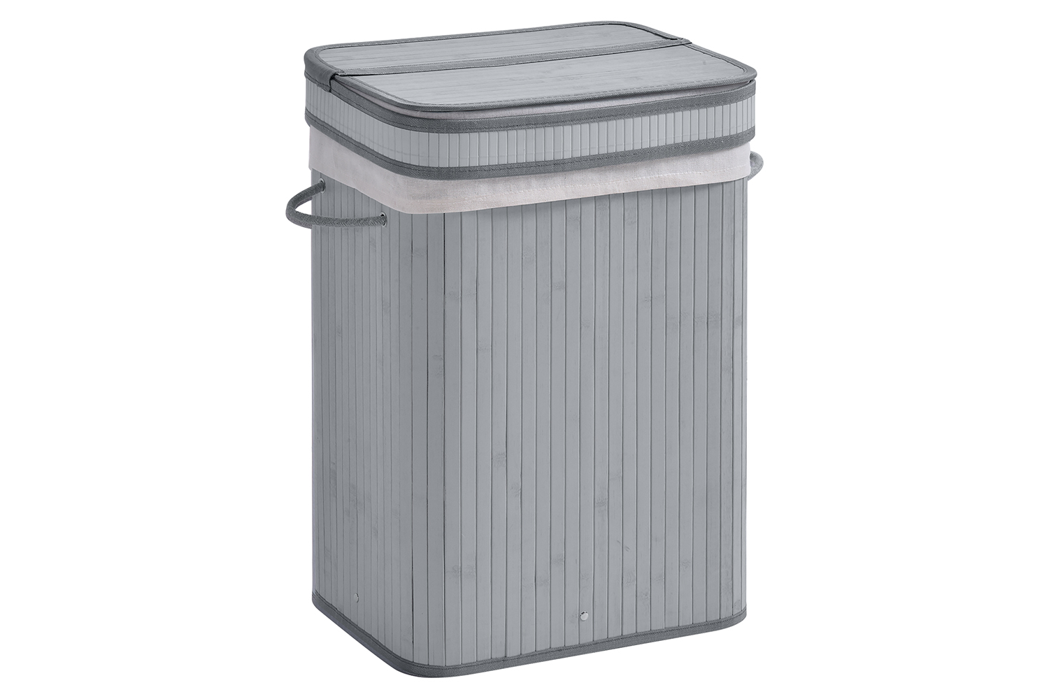 Homcom 70L Flip Lid Bamboo Laundry Basket | Grey
