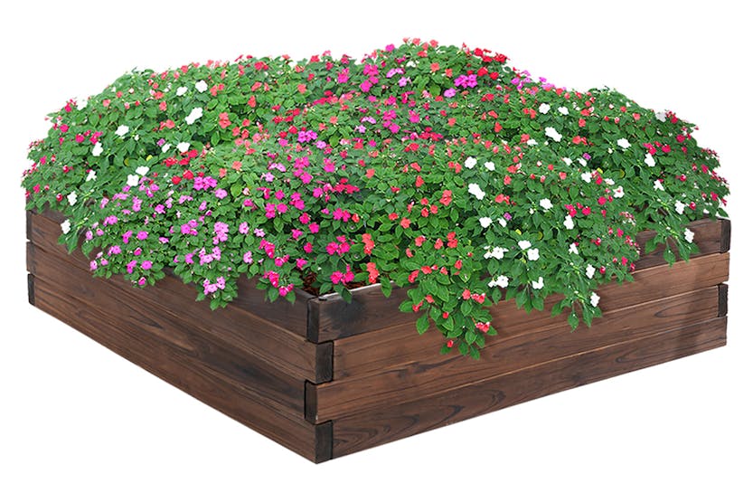Outsunny Wooden Flower Pot Raised Versatile Planter | Carbon
