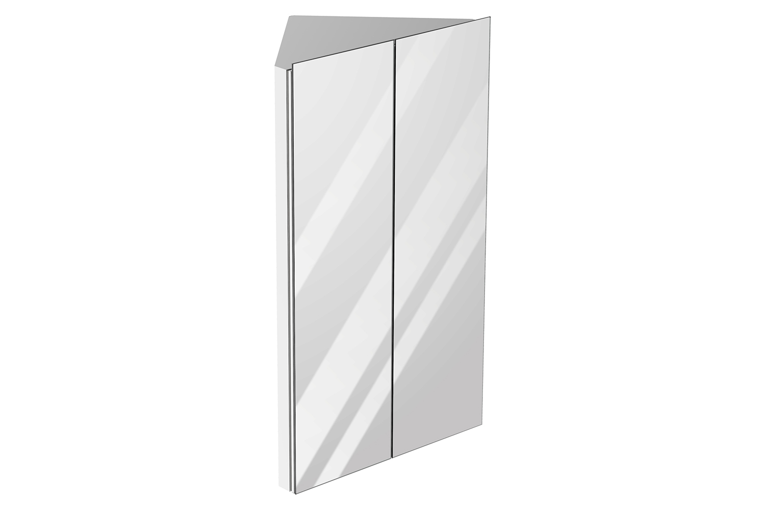 Kleankin Wall Mounted Corner Bathroom Mirror Cabinet | Silver