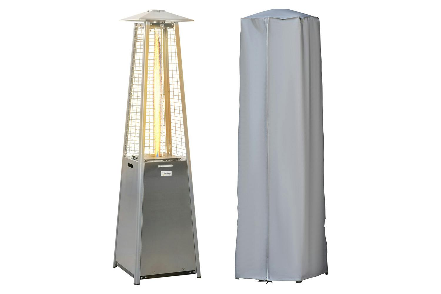 Outsunny Heater for Camping in Tent Tower Heater | Silver