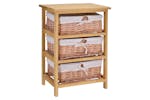 Homcom Wicker 3-Tier Storage Basket Shelf | Brown