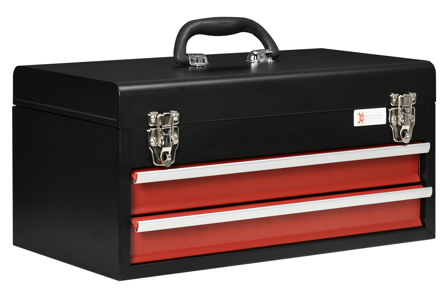 Durhand Lockable Tool Box with Ball Bearing | Black/Red