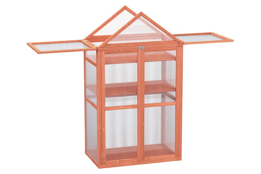 Outsunny Greenhouse Wooden Cold Frame | Orange