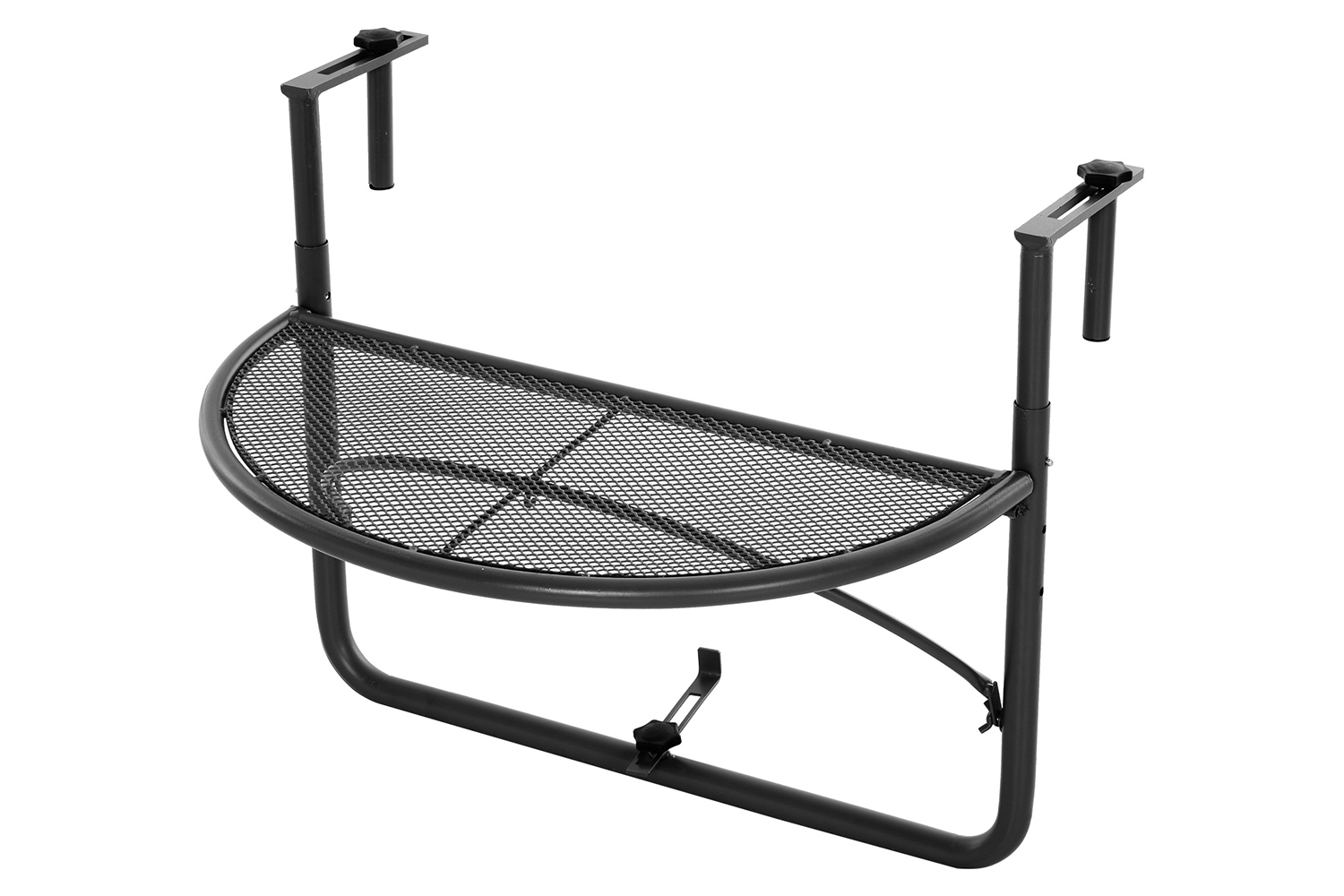 Outsunny Balcony Hanging Rail Coffee Table Mini Storage Rack Flower Stand | Black