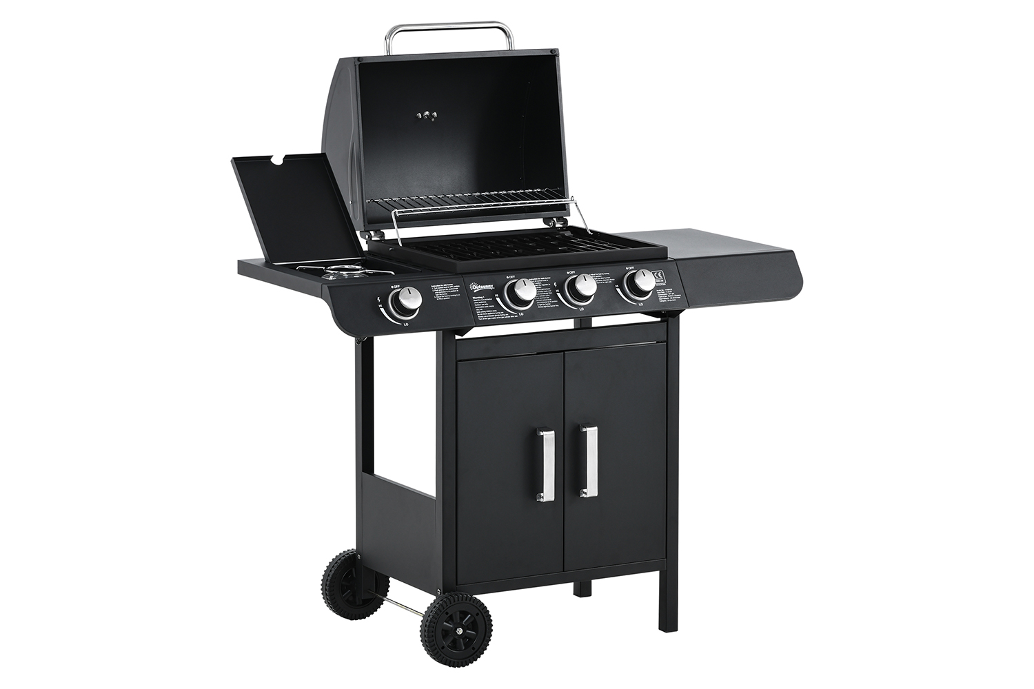 Outsunny Deluxe Gas Barbecue Grill | Black