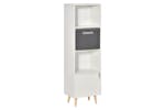 Homcom 3 Tier Bookcase With Doors | White