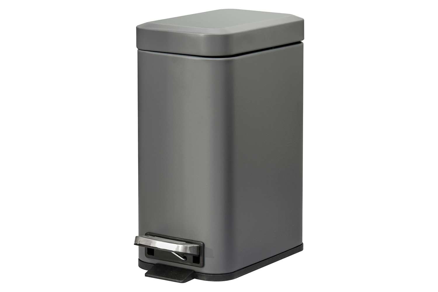 Homcom Steel Silent and Gentle Open Pedal Bin | Grey/Black