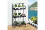 Outsunny Portable Retro 3-Tier Garden Plant Stand | Black