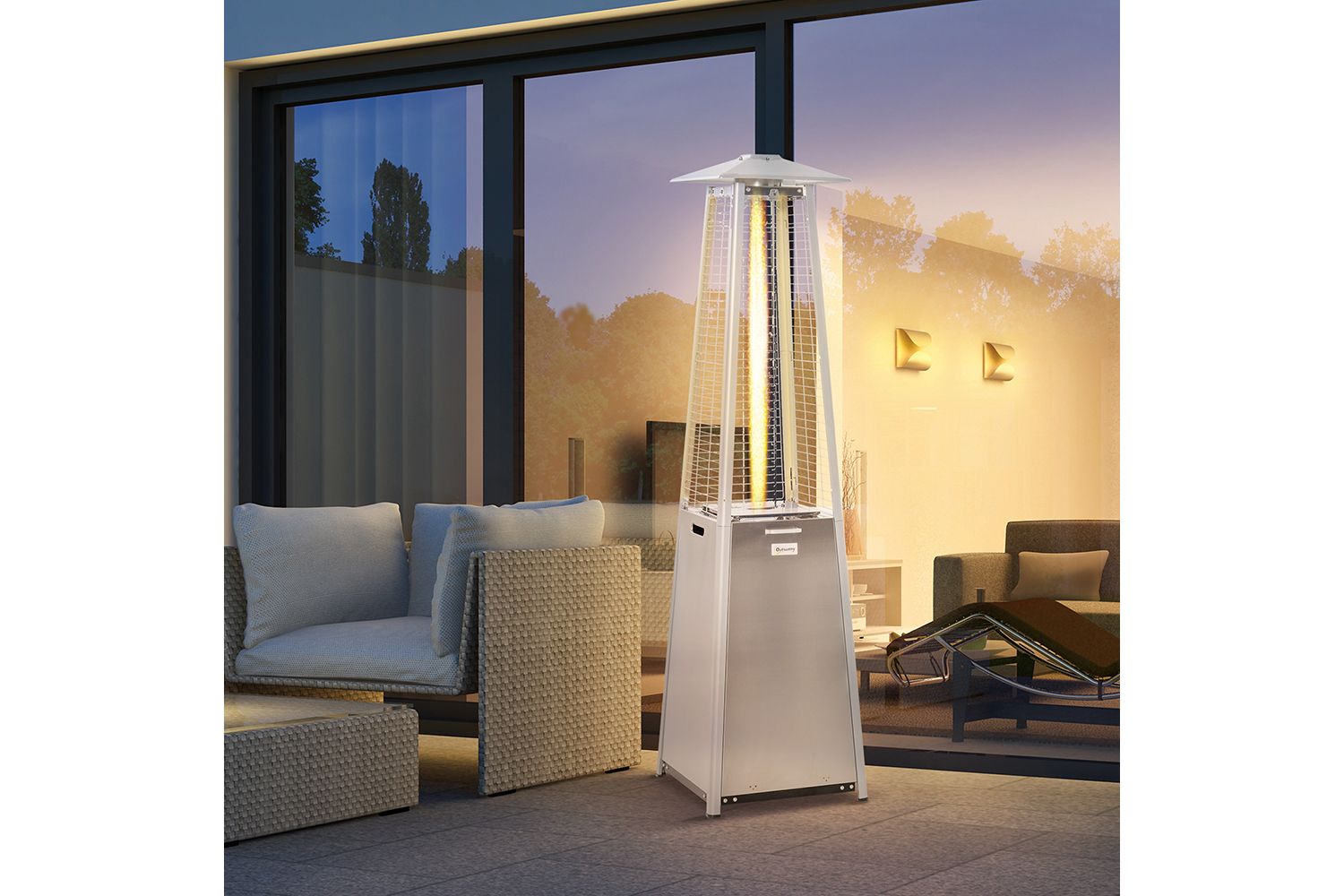 Outsunny Heater for Camping in Tent Tower Heater | Silver