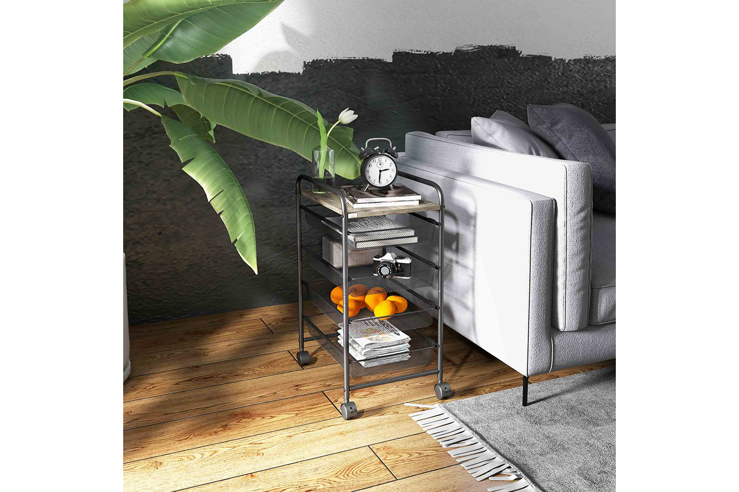 Homcom Kitchen Storage Trolley on Wheels | Black